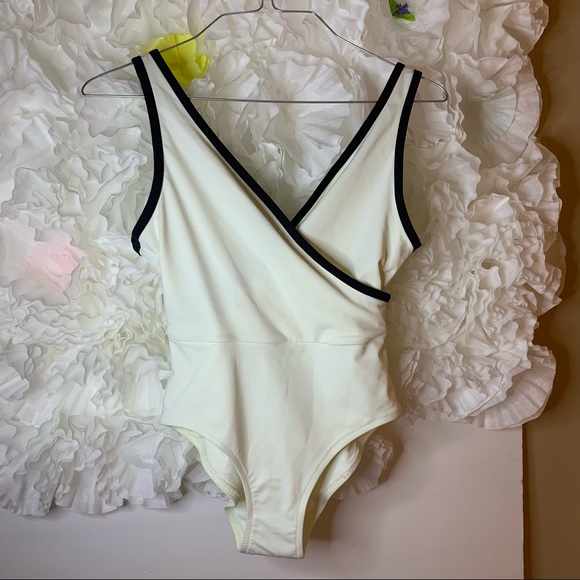 Solid & Striped One Piece Bathing Suit - Picture 3 of 8